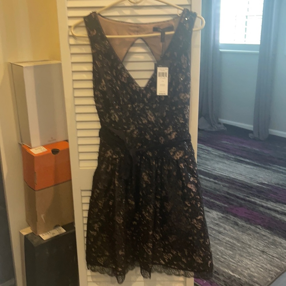 BCBG MaxAzria Black Evening Dress with Sequins